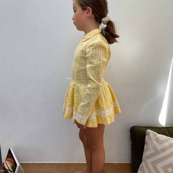 Vintage Yellow gingham skater dress size 8 - Picture 3 of 8